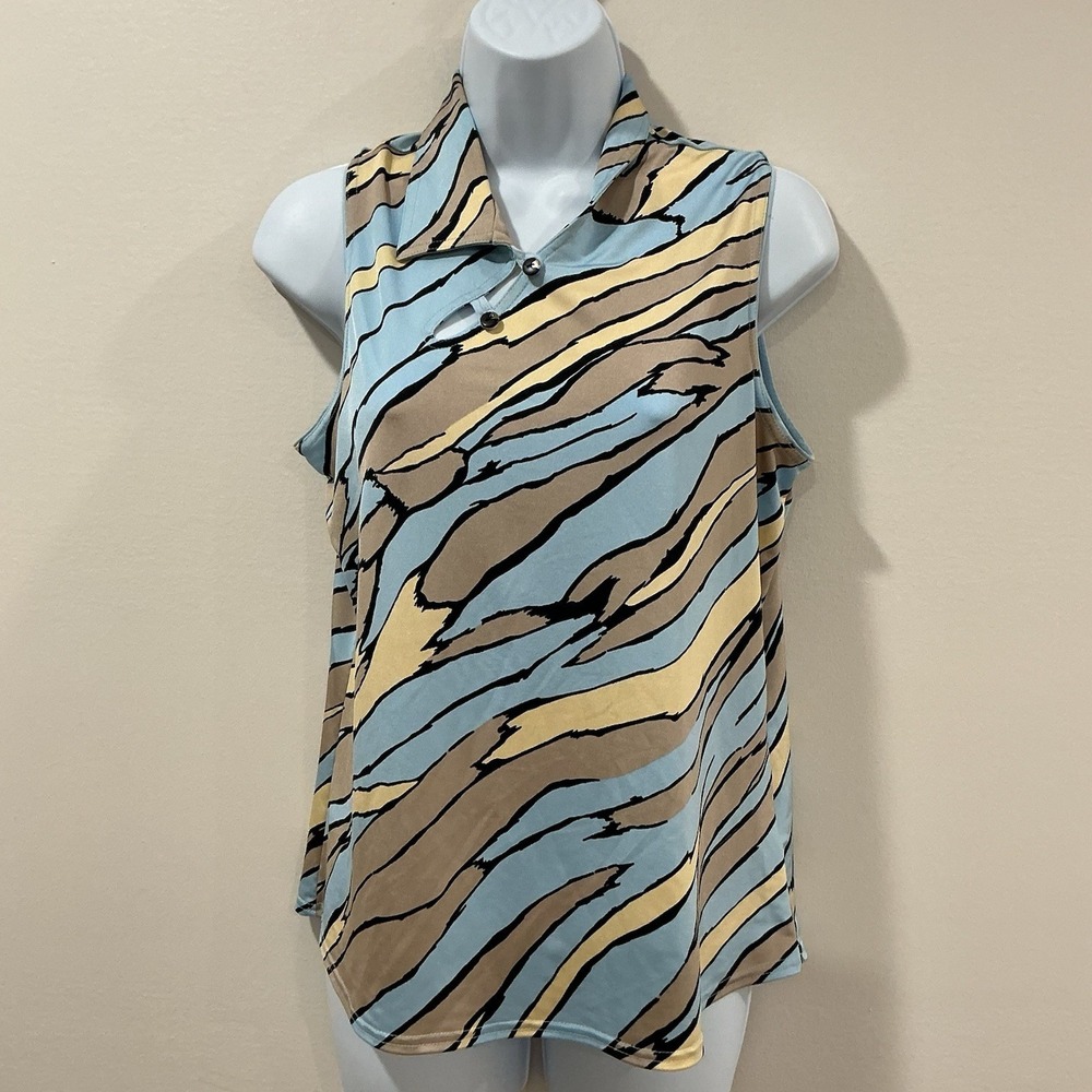Veg Jamie Sadock Y2K Asymmetrical Button Collar Active Golf Top M Graphic Tennis